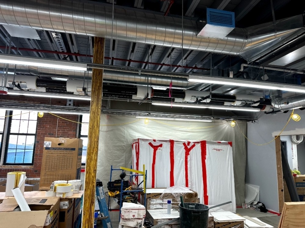 Window Caulking and Glazing Asbestos Abatement at the New Balance Factory Store in Skowhegan, ME